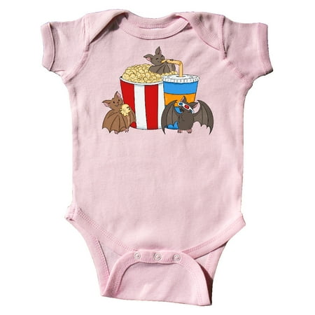 

Inktastic Movie Loving Bats with Popcorn and Soda Gift Baby Boy or Baby Girl Bodysuit