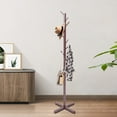 thumbnail image 4 of 8 Hooks Standing Metal Coat Rack Stand Hat Bag Hanger 59.06inch for Clothes, 4 of 9