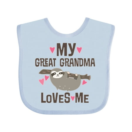 

Inktastic My Great Grandma Loves Me Girls Baby Bib