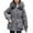 Grey, variant on Women's Insulated Long Winter Coat Fashionable Thermal Hooded Outerwear For Cold Weather