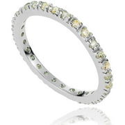 CZ November Birthstone Sterling Silver Eternity Band