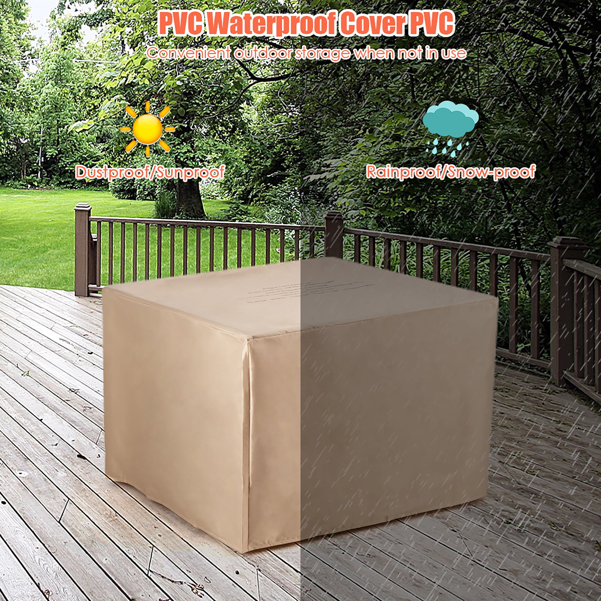 Costway 30'' Square Propane Gas Fire Pit Table Ceramic Tabletop 50,000 BTU with Cover