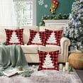 thumbnail image 5 of Floleo Soft Flannel Christmas Decor Throw Pillow Covers, Red Black Buffalo Check Plaid Snowflake Decorative, Pillow Cases Cushion Covers for Couch and Sofa 17.7x17.7 Inch, 5 of 6