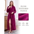 thumbnail image 3 of LOFIR Womens Long Fleece Robe - Soft Comfy Plush Bathrobes for Women, Ladies Sleepwear - 2XL3XL, Rose Red, 3 of 9
