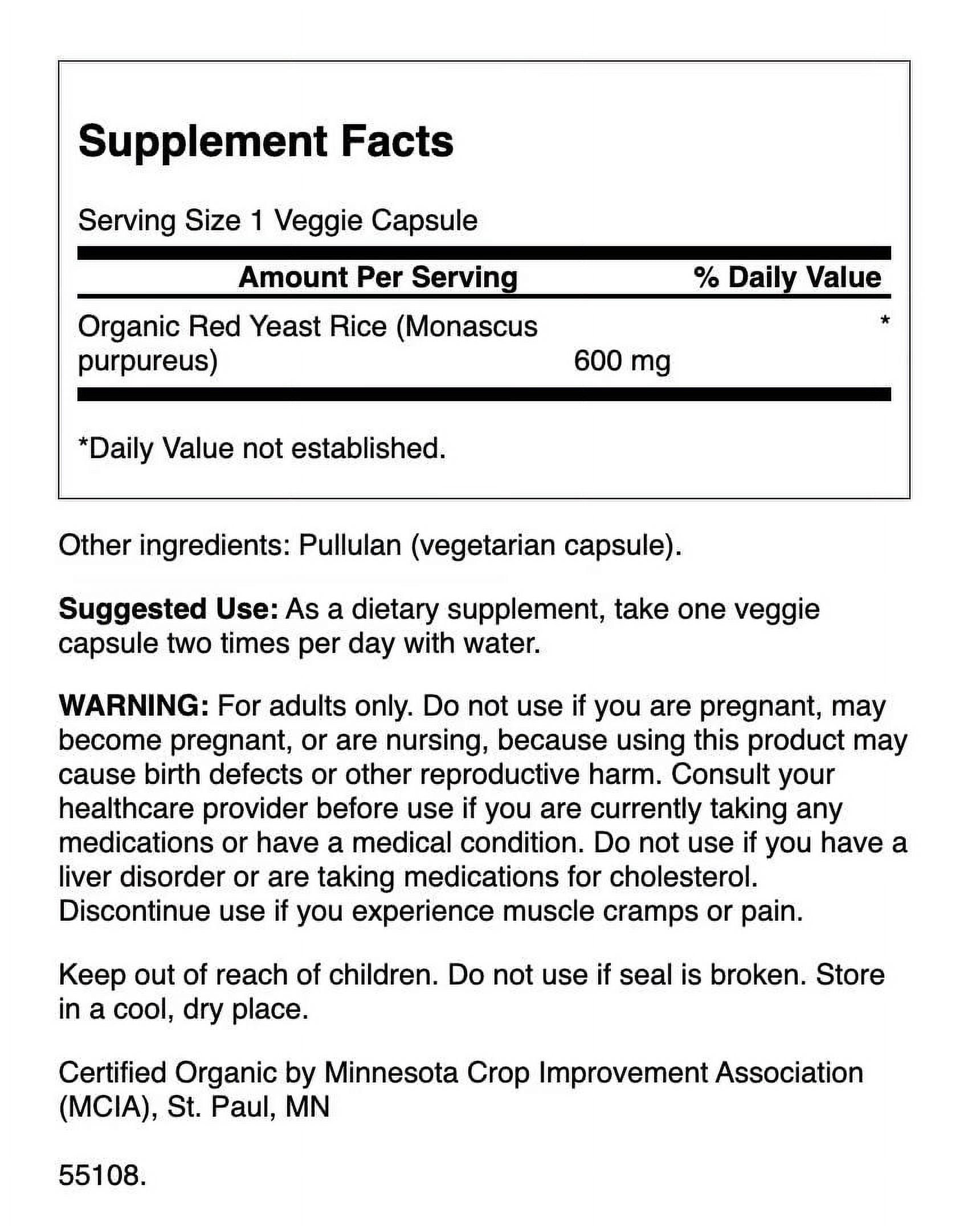Swanson Red Yeast Rice 600 mg 60 Vegan Caps 3 Pack