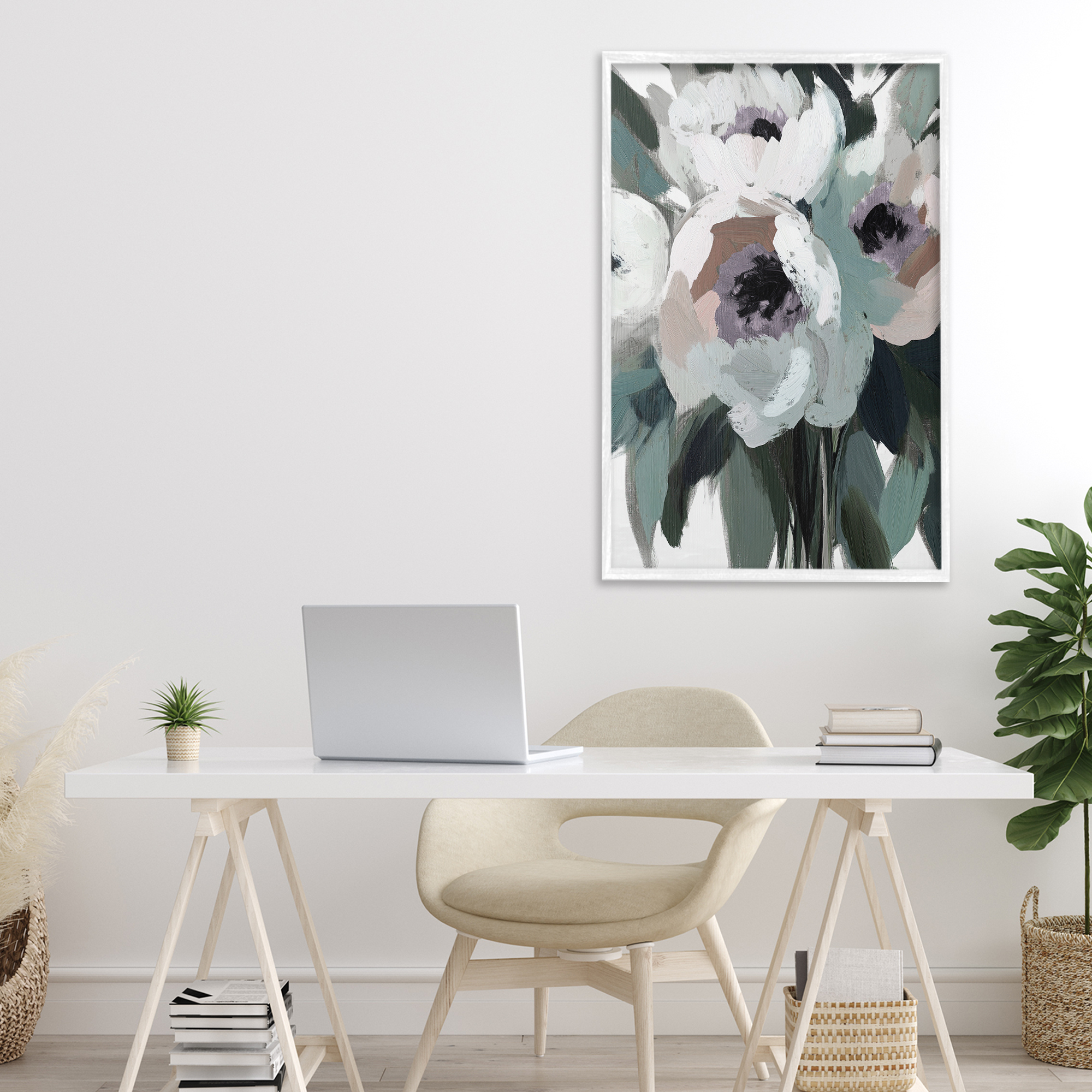 The Absence of Sorrow White Framed Giclee Art, design by Annabelle Hall