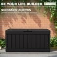thumbnail image 5 of Patiowell 82 Gallon Deck Box Outdoor Storage Resin Wood Look Storage Box with Lockable lid for Patio Furniture, Black, 5 of 7