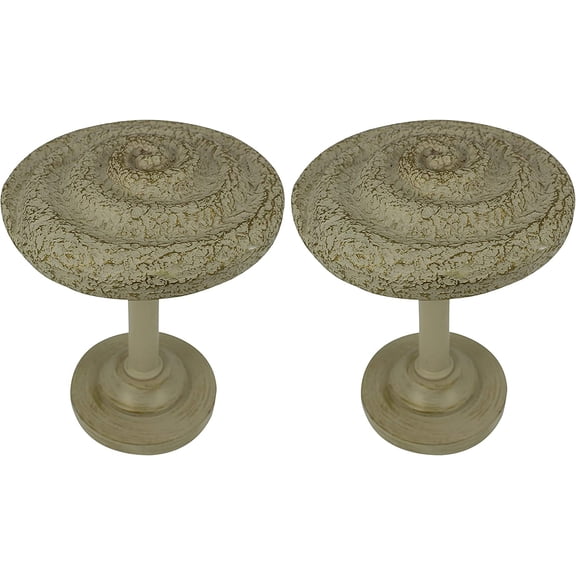MERIVILLE Set of 2 Swirl Window Drapery Medallion Holdbacks, Curtain Tiebacks, Wall Hook, Tassel Holder, French White
