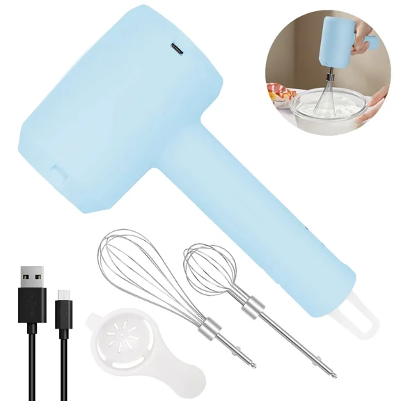 Wireless Electric Handheld Mixer with 3 Speeds Portable Egg Whisk for Cream Baking and Kitchen Use