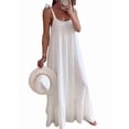 thumbnail image 3 of Aimik Women's Casual Sleeveless Spaghetti Strap U-Neck Regular Pleated Plus Size Long Dress Summer Loose Maxi Dress, 3 of 6