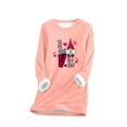 thumbnail image 2 of Herrnalise Womens Tops Fashion Round Neck Christmas Dwarf Print Thickened Plush Warm Long Sleeve Tops Gifts for Women, 2 of 5