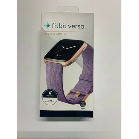 Fitbit Versa - Special Edition - rose gold - smart watch with woven band - lavender - Bluetooth, NFC