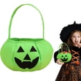thumbnail image 2 of Clearance Under $5 | Halloween Fluorescent Pumpkin Candy Bags, Non-Woven Reusable Treat Tote for Trick-or-Treating and Party Favors, 2 of 5