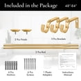 thumbnail image 3 of MERIVILLE 1-Inch Diameter Dobson End Cap Single Window Treatment Curtain Rod, 48-Inch to 84-Inch, Royal Gold, 3 of 9