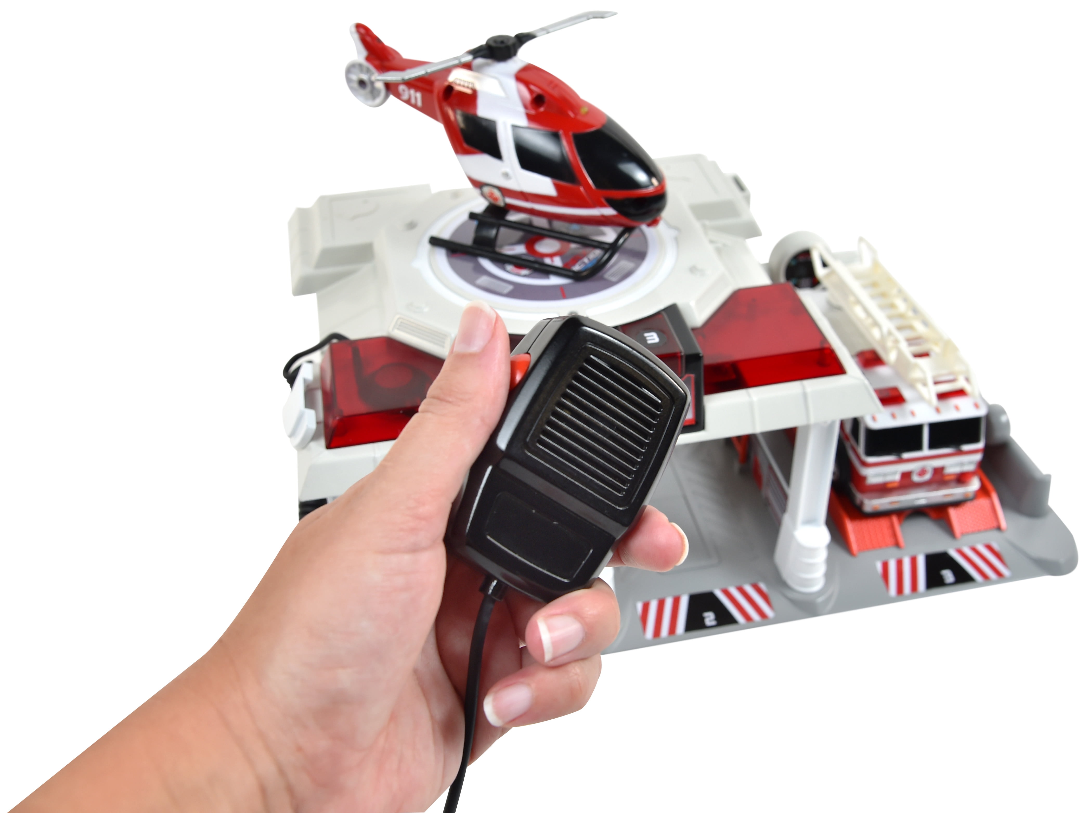 Maxx Action Mini Vehicle Playset Rescue Set with Helicopter and Fire Truck