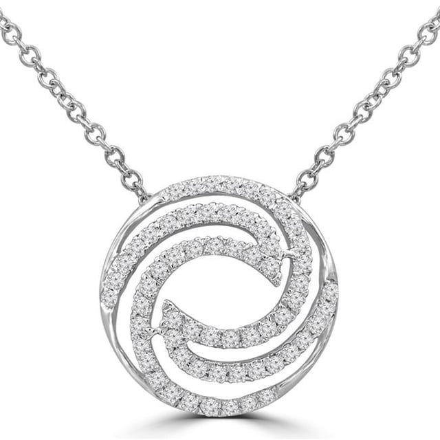 Majesty Diamonds MDR210048 Collier Cercle en Diamants Ronds 0,33 CTW en Or Blanc 14 K