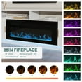 thumbnail image 6 of 70'' TV Stand with 36'' Electric Fireplace - 23'' High Black Entertainment Center, Changeable LED Light, Power Outlet, Fits 65''+ TVs, Modern Living Room Console (White), 6 of 10