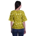thumbnail image 4 of Moomaya Haut Col Rond Imprimé pour Femme Blouse Manches Coude Tunique Formelle Wear, 4 of 5