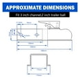 thumbnail image 3 of 2"x 3"Straight Tongue Trailer Coupler For 3in Channel,2in Hitch Ball,5000 Lbs,Electroplated,RV Parts,Camper Caravan Accessories ,Dependable Strength, 3 of 7