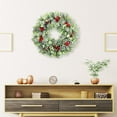 thumbnail image 3 of Okbabeha Green Wreath,Artificial Eucalyptus Leaves Wreath with Big Berries,Spring/Summer Greenery Wreath for Front Door Wall Window Decor-15”-20in, 3 of 5
