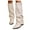 2-White, variant on Knee High Boots Women Fold Over Shark Tall Boots Chunky Heel Dress Western Riding Boot for Fashion Party Wedding Daily