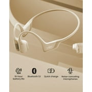 Shokz OpenRun Pro Premium Bone Conduction Open Ear Bluetooth Headphones for Sports with Cooling Wristband (Beige)