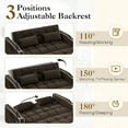 thumbnail image 3 of Dinosisco 4-in-1 Convertible Loveseat Sleeper, 55" Futon Sofa Bed with Phone Stand, USB, Brown Velvet, 3 of 10