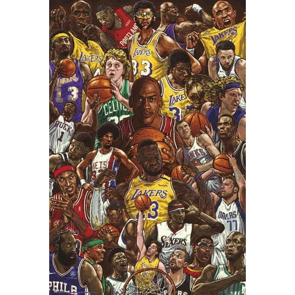 Grupo Erik Basketball Superstars Wall Art Poster Size 24''x36''