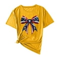 thumbnail image 2 of Blczomt Short Sleeve Spring Tops for Women Crew Neck Independence Day T Shirt Yellow 2025 American Flag Casual Shirts Women, 2 of 4