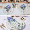thumbnail image 3 of Cloth Napkins Set of 8 - 20x20 Inches, Purple Hydrangea Washable Reusable Table Napkins, Spring Eucalyptus Butterfly Grey Wooden Soft & Absortbent Dining Napkin for Party Wedding Hotel Restaurant, 3 of 9