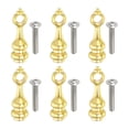 thumbnail image 1 of Uxcell 6 Paquete Poste de Riel de Galería de Metal, Conectores de Riel de Estante con Tornillos, Tapa de Extremo de Poste de Barandilla de Vidrio para Galerías, Estantes, Gabinetes, Ejes de Carro, Oro, 1 of 6