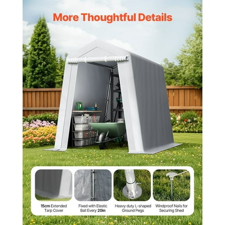 6x8 FT Waterproof Outdoor Storage Tent, Portable Carport Canopy Shelter with Easy Assembly
