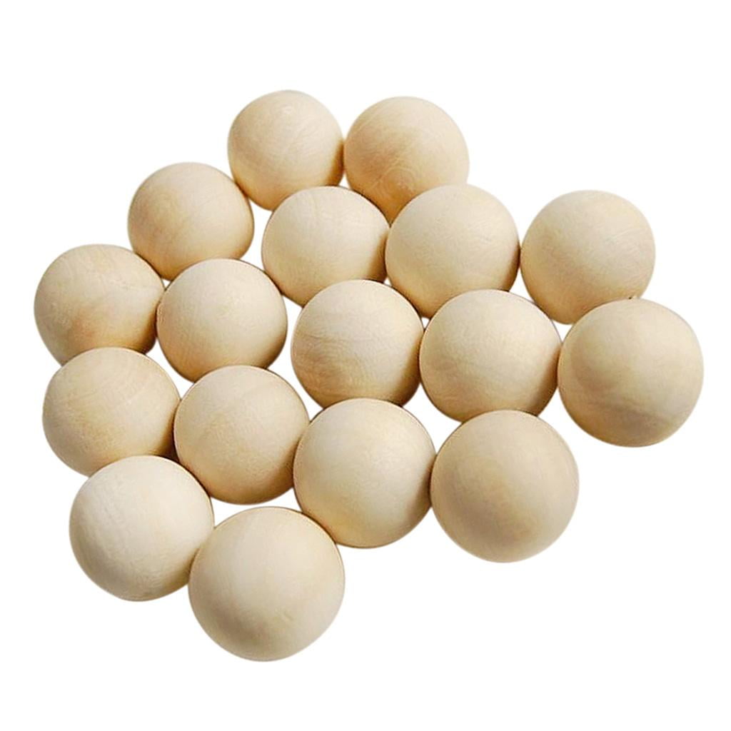 25mm Natural Unpainted Wood Round Loose Spacer Beads, Pack of 100 for DIY Jewelry Making Bracelet Spacer Charms for Macrame Crafts Toddlers Hair