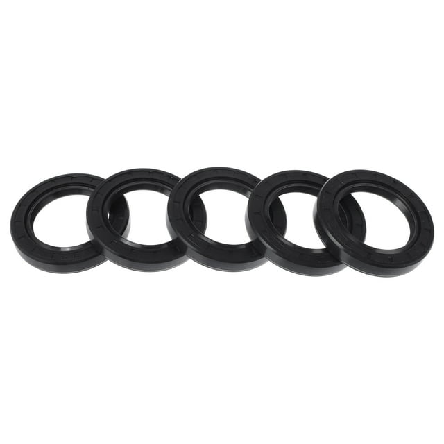 Sello de aceite universal Unique Bargains TC de doble labio con resorte de acero, sello de eje rotativo 42x62x10mm, caucho NBR negro de alta presión, 5 piezas