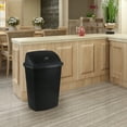 thumbnail image 6 of Xowine 18 Gallon Plastic Trash Can Swing Top Lid, Set of 4 Swing Lid Garbage Bins for Kitchen, Black, 6 of 9