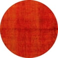 thumbnail image 1 of Ahgly Company Machine Washable Indoor Round Abstract Yellow Modern Area Rugs, 6' Round, 1 of 4