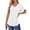 White, variant on UVN Summer Blouses for Women Short Sleeves V Neck Shirts Curved Hem Loose Fit Tunic Tops