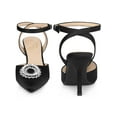 thumbnail image 4 of BLISSFUL STEP Rhiness Ankle Strap Stiletto Heel Pumps for Women Black 10, 4 of 5