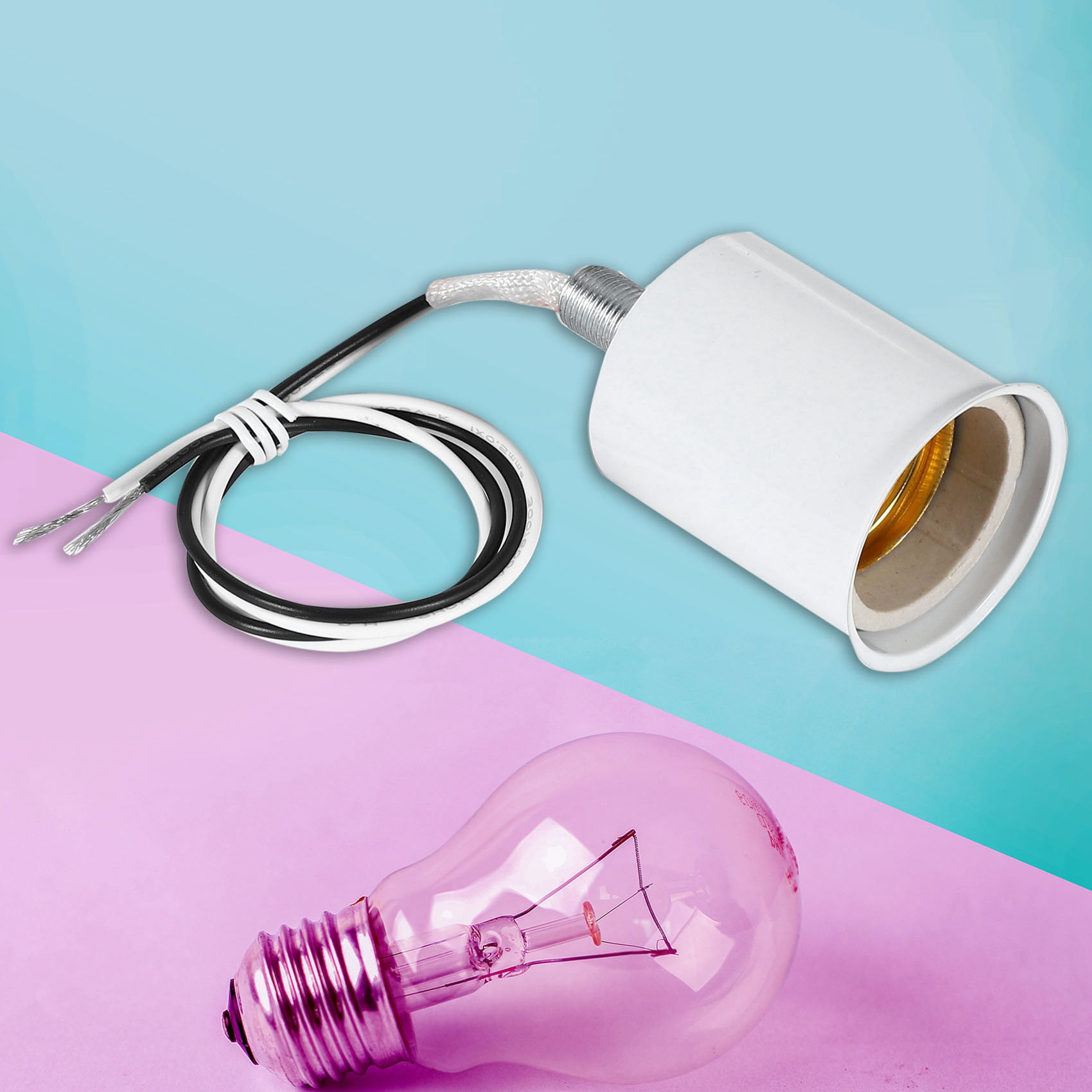 1pc E27 Ceramic Screw Base Round LED Light Bulb Lamp Socket Holder Adapter Vents 