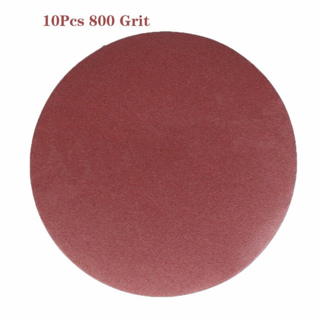 10 Pcs Disques Ronds 5 Pouces/125mm 40-2000 Grains Feuilles de Sable Papier de Verre Polissage