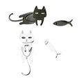 thumbnail image 2 of Pendientes de Pescado Pendientes Asimétrico pa Beneficios pa Empleados Mujeres +Pendientes de Pescado Pendientes a Hugo Aretes de gato, 2 of 6