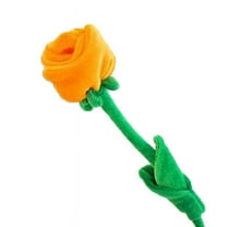 Plush Rose With Long Flexible Stem, Handcrafted Decorative Flower With Twistable Stems And Light Green Cloth Covered Iron Wire, Perfect For Gift Decoration At Birthday Parties