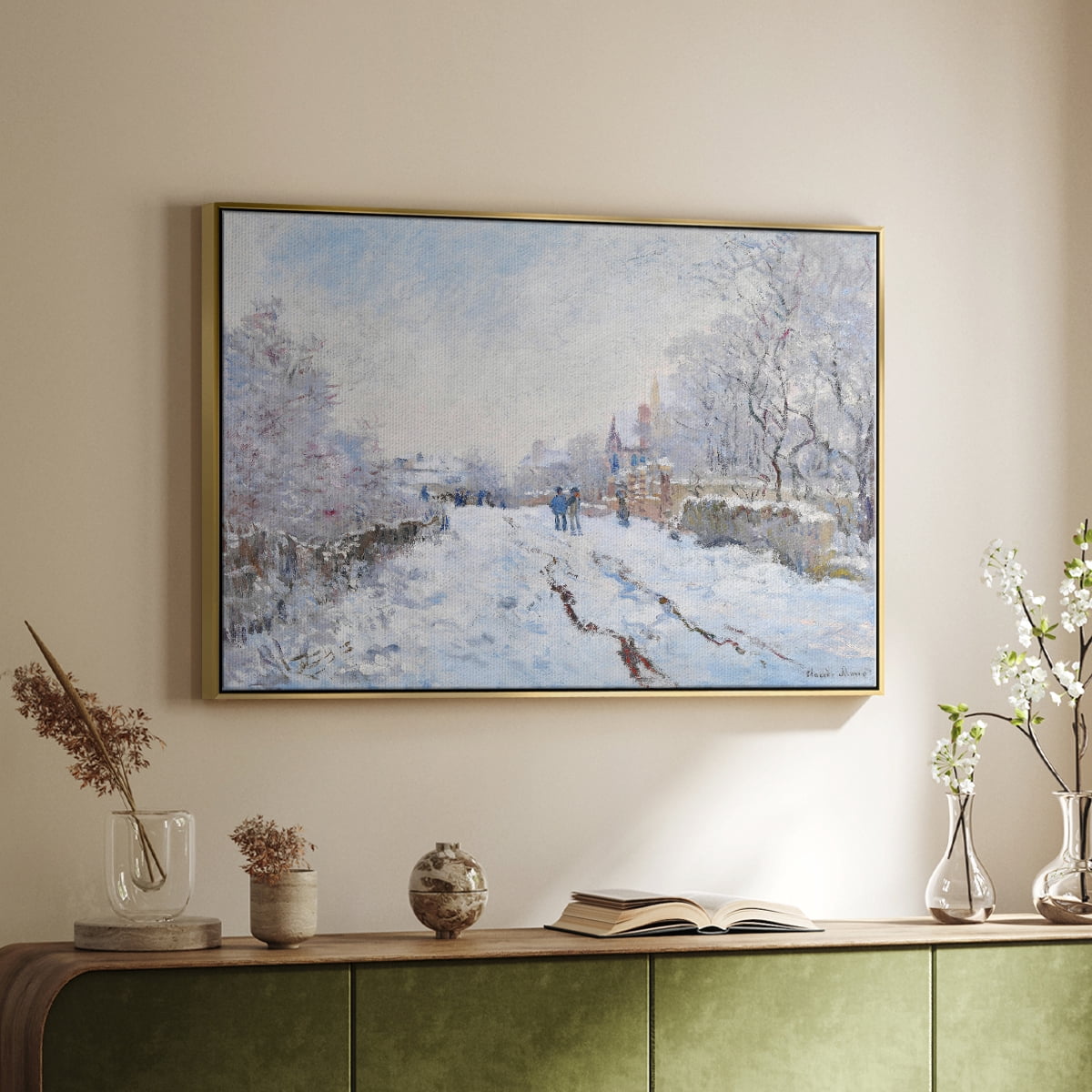Vintage Landscape-CCXCV By Wexford Home Framed in Gold Wood Gallery Wrapped Canvas 25 in. x 37 in.