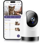 Indoor Security Camera, 2K 360° Wi-Fi Baby Monitor & Pet Camera w/Motion Tracking, 2-Way Audio, Night Vision, SD/Cloud, Compatible with Alexa & Google Home, 2.4/5GHz