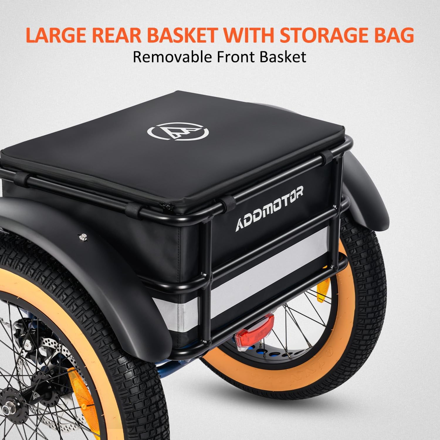 ADDMOTOR Electric Trike for Adults, 3 Wheel Electric Bicycle GRANDTAN X, 85Miles, 48V 20Ah UL Battery, 750W Rear Motor Step Through Electric Tricycle with Full Suspension