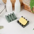 thumbnail image 3 of 2 Piezas Jabonera de Silicona con DesagüE, Jabonera para Ducha/Cuarto de BañO, Jabonera de Cascada con Drenaje AutomáTico/GuardiáN de Cocina (Gris), 3 of 6