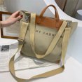 thumbnail image 2 of Bolso de hombro para mujer Bolso tote Gran capacidad Contraste Viajes Compras (Caqui), 2 of 4