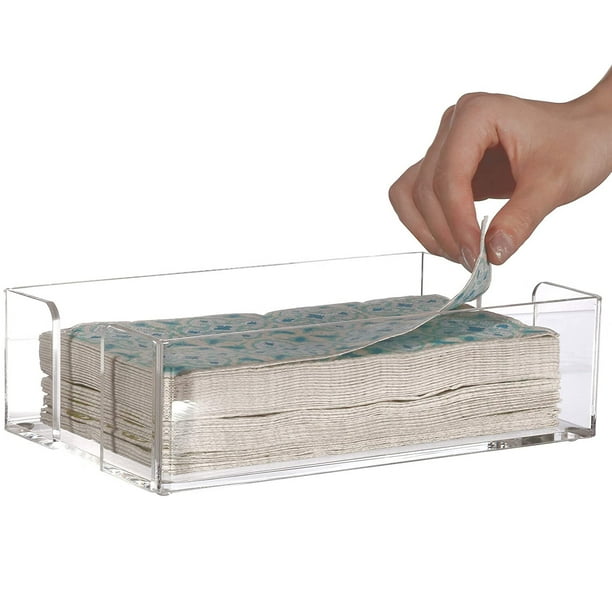 Acrylic Guest Towel Napkin Holder,Clear Bathroom Paper Hand Towels Storage Tray Modern Buffet