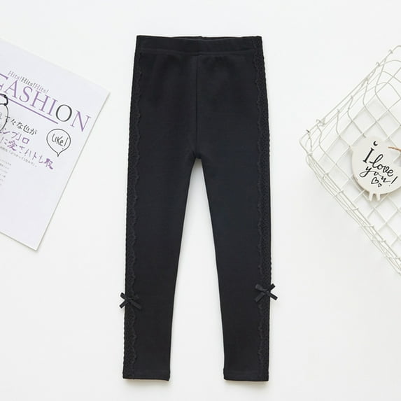 BULLPIANO Girls Leggings Solid Color Leggings Cotton Footless Leggings Stretchy Girls Basic Leggings, Size 7-8T