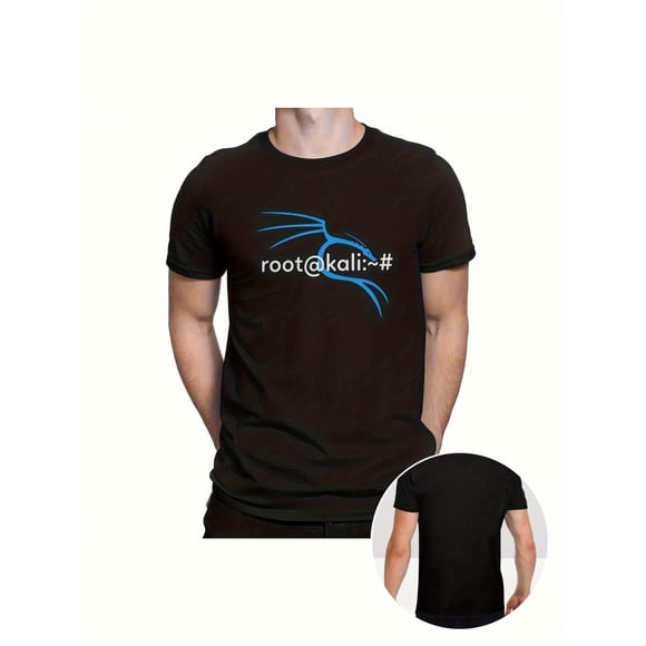 Goth Men'S Kali Linux Root Programmer T-Shirt - Dark Brown/Black Cybersecurity Graphic Tee, Heavyweight 220gsm Crewneck Shirt for Hackers, IT Professionals & Everyday Casual Wear -